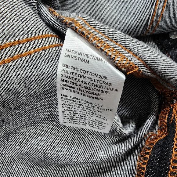 Chicos Jacket WOMENS 1 US M Black Denim Elongated Long Length Jean Topper Casual - Picture 8 of 8